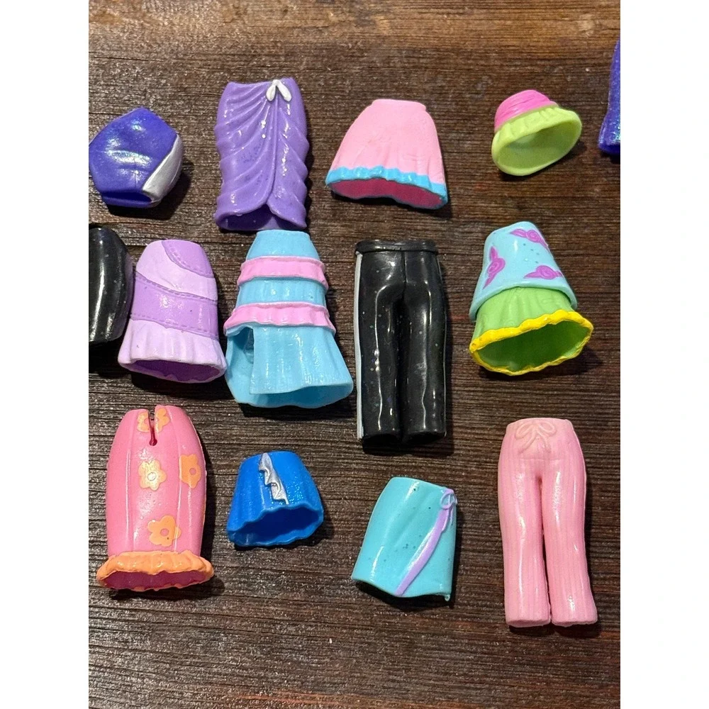 Vintage Polly Pocket Rubber Clothes Lot 39pc Y2K Fashion Doll‎ Accessories Mixed